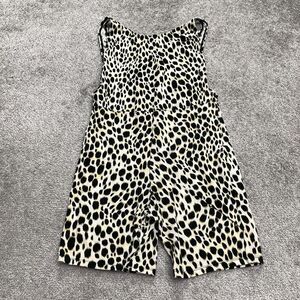 Motel Leopard Unitard Romper Womens Small Brown Black Animal Sleeveless Backless
